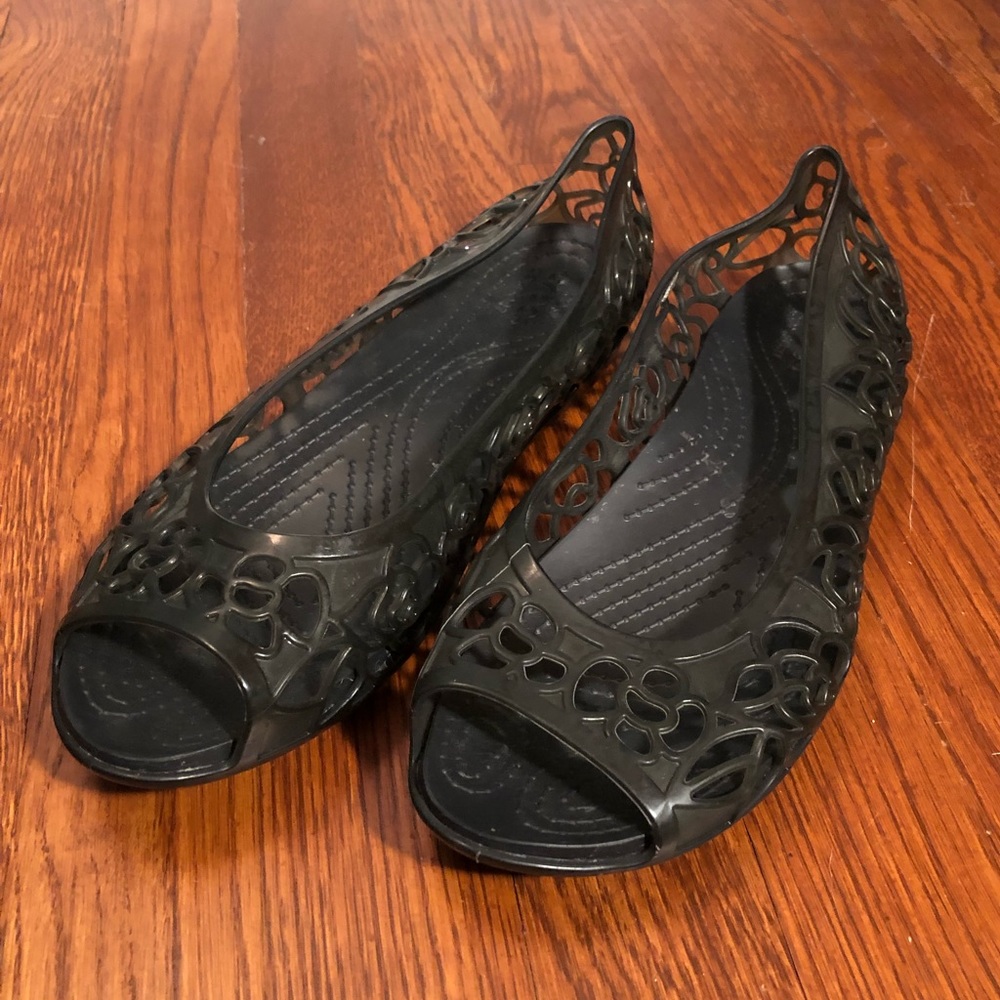 *never worn* Crocs Jelly Peep-toe Flats